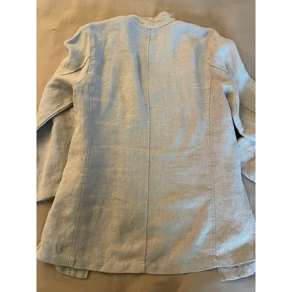 Eileen Fisher Organic Linen Blazer Sz M/L Cream Neutral Minimalist Quiet Luxury - Picture 7 of 7
